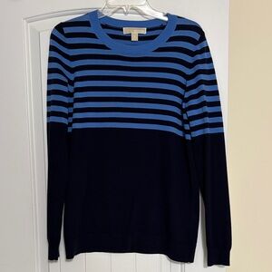 Michael Kors Women Striped Crewneck Sweater - Blue/Navy size Medium
